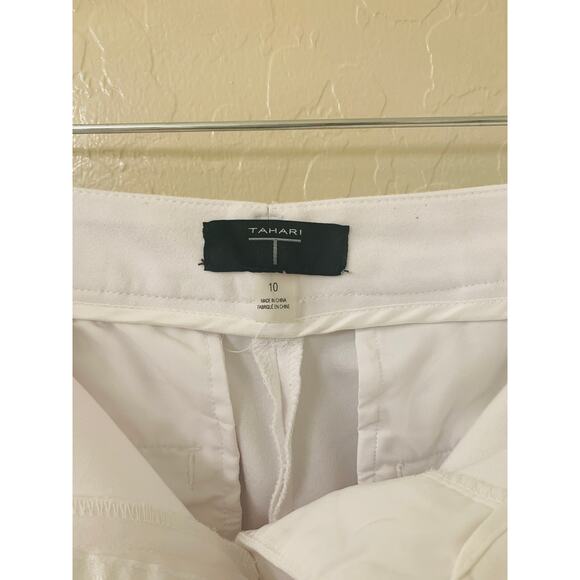 Tahari Women's Mid-Rise White Flat Front Shorts, Size 10 - Picture 9 of 11